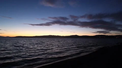 Colorful Sunset on Lake Stock Footage 49183370
