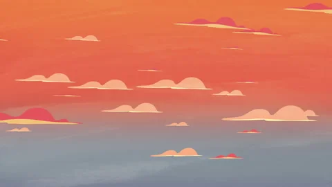 Colorful sunset landscape with clouds Stock Footage 165154197