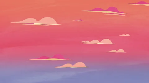 Colorful sunset landscape with clouds Stock Footage 168044385