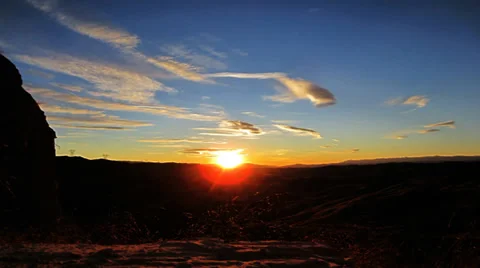 Colorful sunset lenticular cloud timelapse Stock Footage 35843572