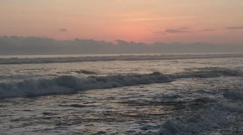 Colorful Sunset at Ocean Beach Stock Footage 48936701