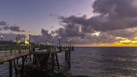 Colorful Sunset Over Pier 스톡 동영상 100299077