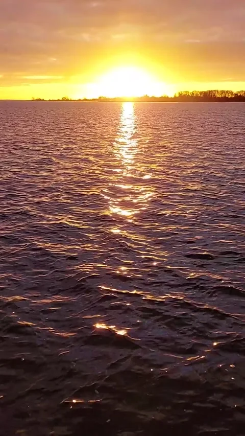 Colorful Sunset Reflected In The Water Stock Footage 228221666