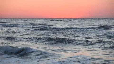 Colorful sunset reflection on sea surface Stock Footage 87632277