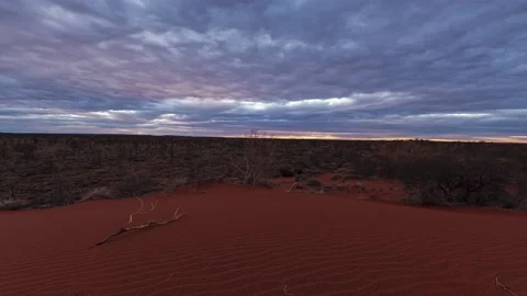 Colorful sunset sliding timelapse video over sand in Australia Stock Footage 131407499