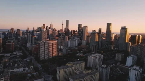 Colorful Sunset in Toronto Stock Footage 172103880