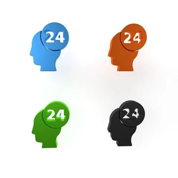 Colorful Support operator in touch icon isolated on white background. Conce.. Stock Illustration