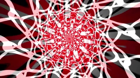 Colorful swirl pattern forms in a visual art display with moving shapes and.. Stock Footage 332846271