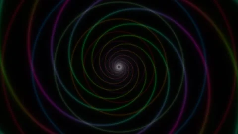 Colorful swirl pattern moving in a spiral shape with dark Stock Footage 337964365
