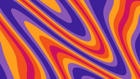 Colorful swirling abstract pattern with bold orange, purple, red, and lavende Иллюстрация