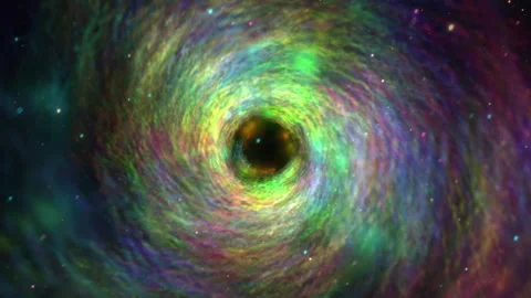 Colorful Swirling Cosmic Vortex Patterns and Ethereal Glow Stock Footage 306045665