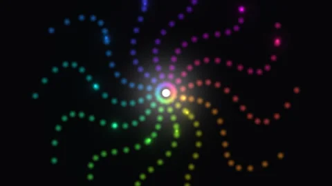 Colorful swirling dots create a vibrant motion pattern Stock Footage 340182710