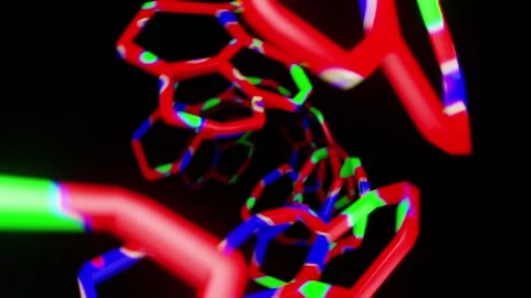 Colorful Swirling Honeycomb Pattern Loop Stock Footage 222220838