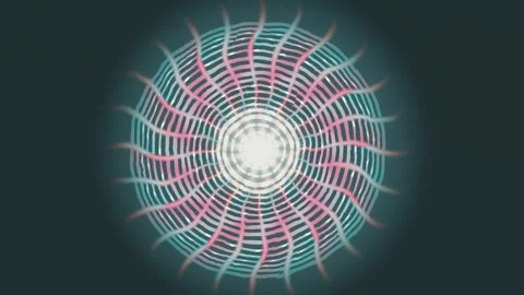 Colorful swirling lines create a circular pattern in abstract design Stock Footage 337388529