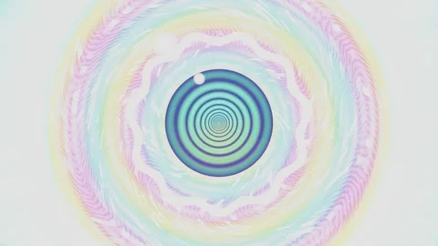 Colorful swirling pattern with concentric circles in soft tones Stock Footage 337388806