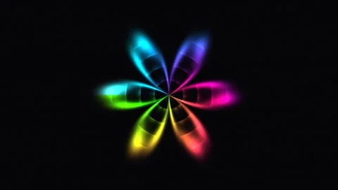 Colorful swirling pattern creates dynamic shapes on dark Stock Footage 339072108
