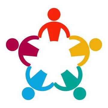 Colorful Symbol Representing Unity and Collaboration Among Diverse People Stock Illustration
