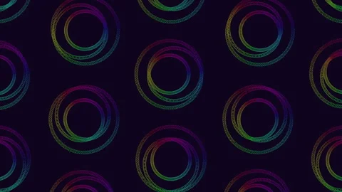 Colorful symmetrical circle pattern on black background Stockbeeldmateriaal 311602924