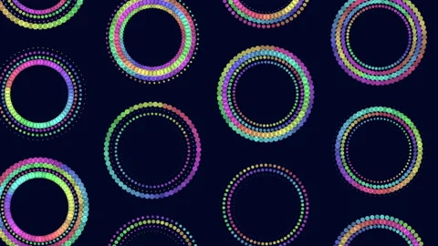 Colorful symmetrical dots pattern on dark background Stockbeeldmateriaal 316762196