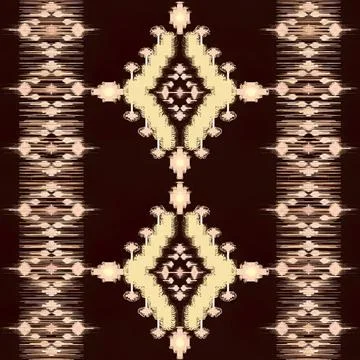 Colorful symmetrical geometric pattern on dark background Stock Illustration