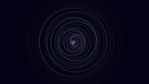 Colorful symmetrical spiral pattern created from overlapping lines Stock Footage 282353893