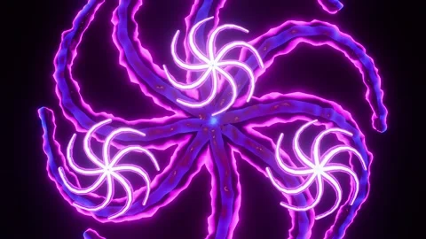 Colorful Synchronized Dancing Tentacles Loop Stock Footage 222226646