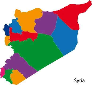 Colorful Syria map Stock Illustration