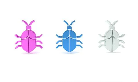 Colorful System bug concept icon isolated on white background. Code bug con.. Illustrazione stock