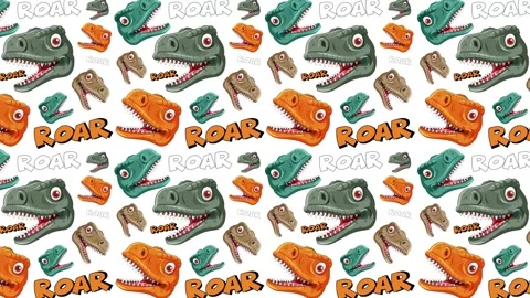 Colorful T-Rex Pattern Animation Stock Footage 301496935
