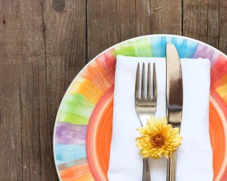 Colorful table setting Stock Photos