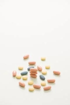 Colorful tablets with capsules Stock Photos