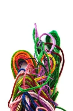 Colorful tangled threads Stock Photos