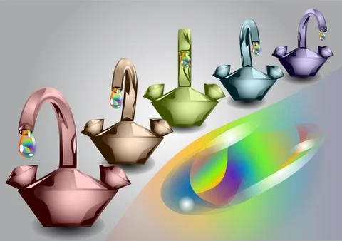 Colorful taps Stock Illustration