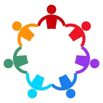 Colorful Team Collaboration Icon Representing Unity and Togetherness Stock Illustration