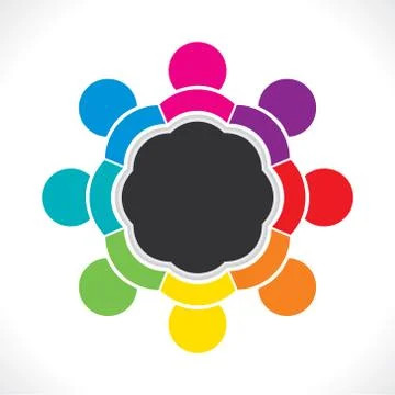 Colorful teamwork or unity design concept Stock Illustration
