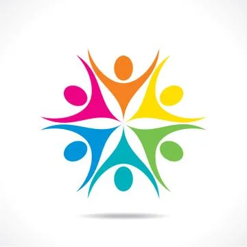 Colorful teamwork or unity design concept Stock Illustration