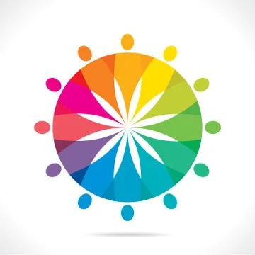 Colorful teamwork or unity design concept Stock Illustration