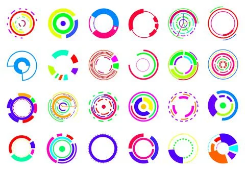 Colorful Tech Circle Hud Stock Illustration