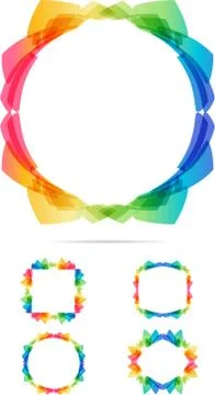 Colorful tech frames set Stock Illustration