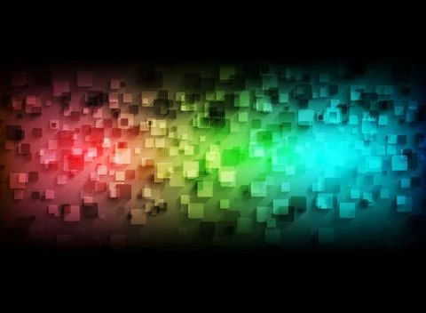 Colorful tech squares on black background イラスト素材