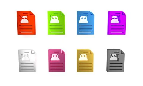 Colorful Technical specification icon isolated on white background. Technic.. Stock Illustration