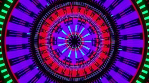 Colorful Techno Rays Portal Flight VJ Loop Stock Footage 75607447