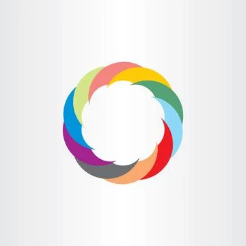 Colorful technology circle sign vector symbol Illustrazione stock
