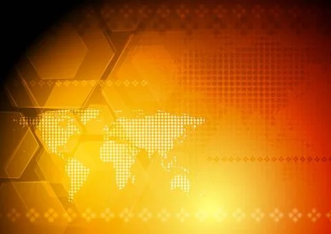 Colorful technology design with world map. Eps 10 vector background Colorf... Stock Photos