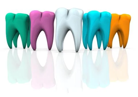 Colorful teeth 스톡 일러스트