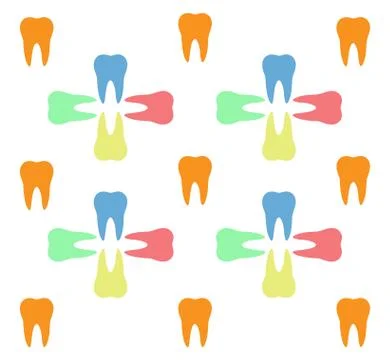 Colorful teeth pattern Stock Illustration