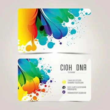Colorful template of name card, vector illustration, white background Stock Illustration