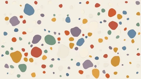 Colorful terrazzo pattern with abstract organic shapes on white background. 4K 스톡 동영상 343244536