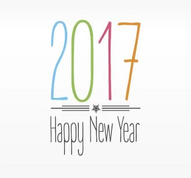 Colorful text 2017 Illustrazione stock