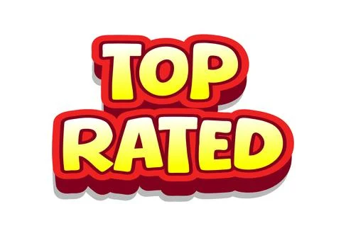 Colorful text design featuring the words Top Rated in playful font Stockillustratie